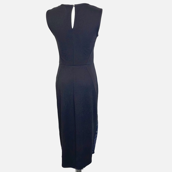 Weston Wear Islington Navy Blue Knit Pencil Dress with Lace Front (S) - Picture 7 of 11